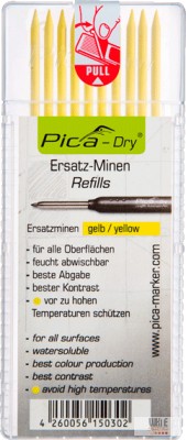 PICA-DRY® jelölőmarker betét, letörölhető, sárga, 1 csomag 