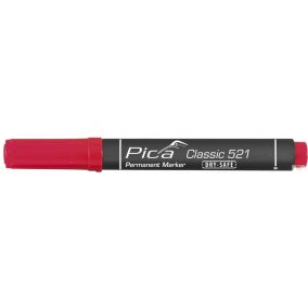   Pica Classic 521 vágotthegyű jelölőfilc, piros, 10 darabos csomagban