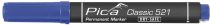   Pica Classic 521 vágotthegyű jelölőfilc, kék, 10 darabos csomagban
