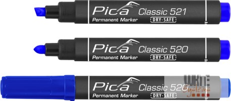 Pica Classic 521 vágotthegyű jelölőfilc, kék, 10 darabos csomagban