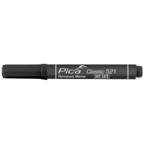   Pica Classic 521 vágotthegyű jelölőfilc, fekete, 10 darabos csomagban