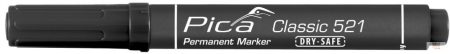 Pica Classic 521 vágotthegyű jelölőfilc, fekete, 10 darabos csomagban