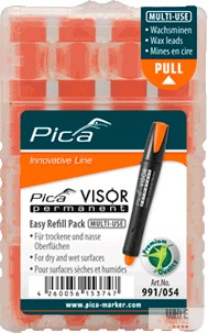 Pica Visor ipari jelölőmarker utántöltő, fluo-narancs, 1 csomag (1x4 szál betét) 