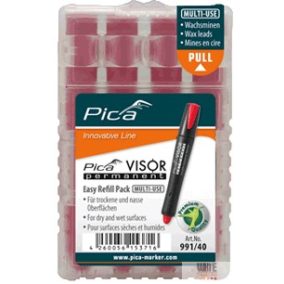   Pica Visor ipari jelölőmarker utántöltő, piros, 1 csomag (1x4 szál betét) 