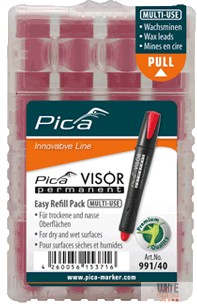 Pica Visor ipari jelölőmarker utántöltő, piros, 1 csomag (1x4 szál betét) 