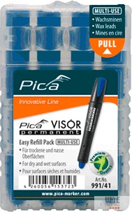 Pica Visor ipari jelölőmarker utántöltő, kék, 1 csomag (1x4 szál betét) 