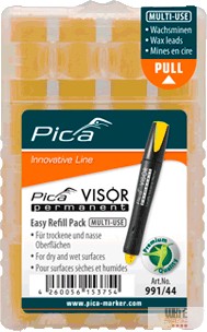 Pica Visor ipari jelölőmarker utántöltő, sárga, 1 csomag (1x4 szál betét) 