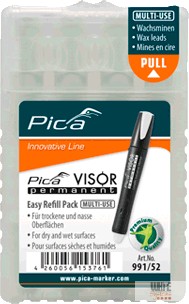 Pica Visor ipari jelölőmarker utántöltő, fehér, 1 csomag (1x4 szál betét) 